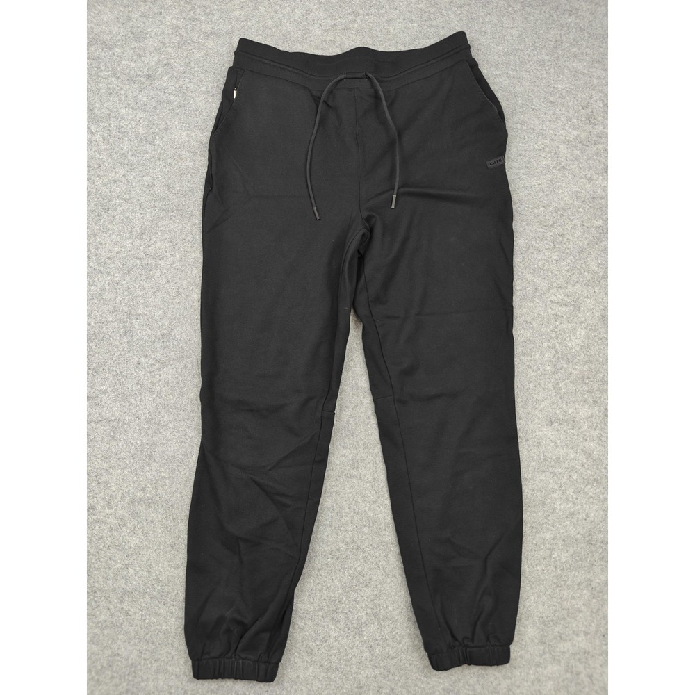 Cuts Pants Mens Medium Black Joggers Elastic Waist Zip Pocket Stretch Athletic